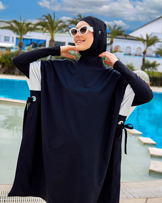 Black Burkini Set Full Coverage Modest Islamic Swimwear M2502