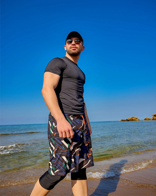 Marina Black Modest Men’s Swim Shorts - S2502
