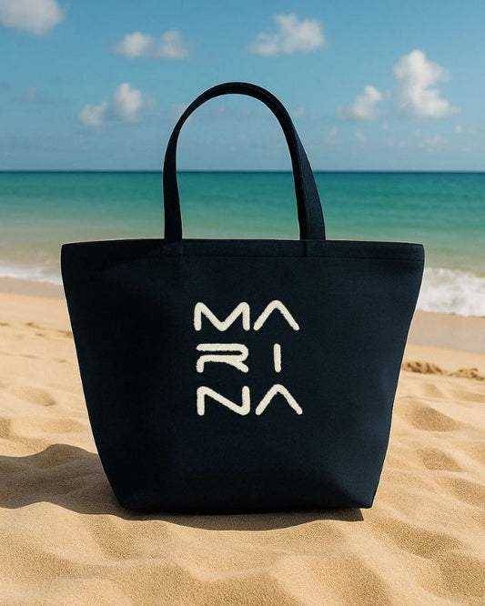 Navy Blue Beach Bag with Zipper CA2501-2