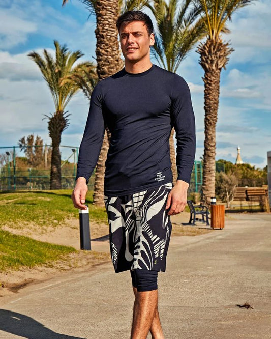 Lycra Navy Boys Swim Shirts T2402