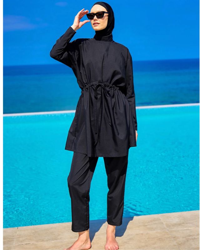 Andalus Full Coverage Burkini Set with Front Ruching A2502-1