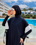 Black Burkini Set Full Coverage Modest Islamic Swimwear M2502