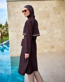 Marina Brown Full Coverage Modest Swimwear Burkini Set M2533