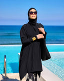 Black Asymmetric Cut Premium Full Coverage Swimwear Set M2503-3