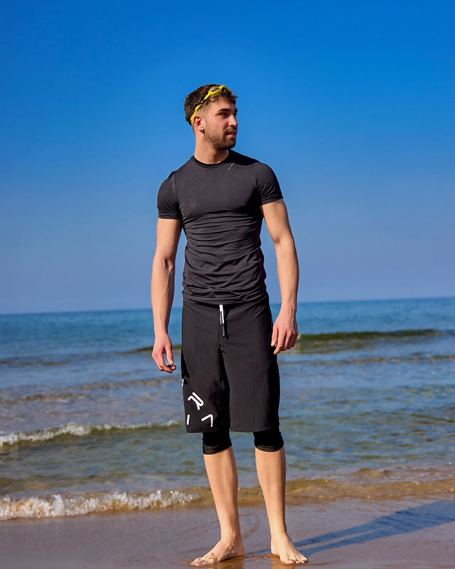 Marina Black Modest Men’s Swim Short - S2503-1