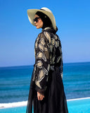 Silky Full Length Modest Kimono Lightweight Elegant Beach Cover P2509