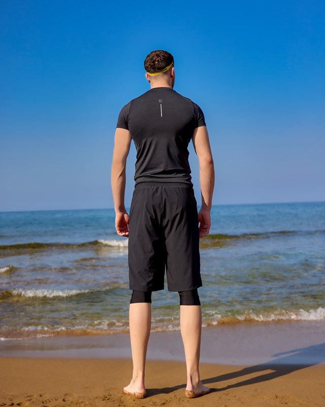 Marina Black Modest Men’s Swim Short - S2503-1
