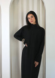 Black Mock Neck Abaya