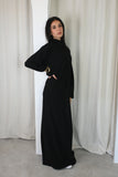 Black Mock Neck Abaya