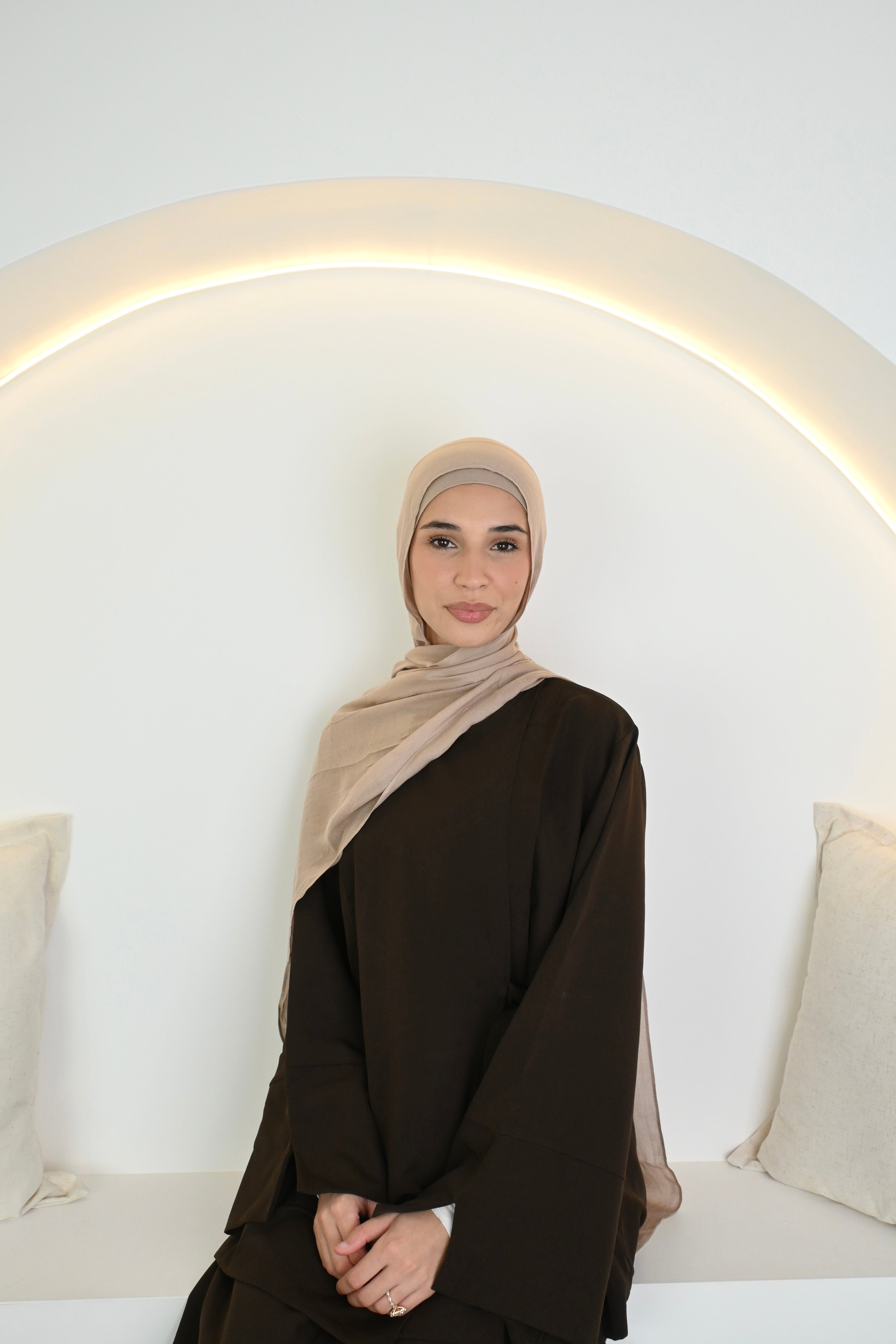 Mocha Brown Side Wrap Two-piece Abaya