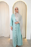 Sage Lace Open Abaya