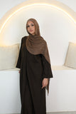 Zip Front Abaya Brown