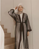 Brown Modest Full Coverage Mesh Kimono – P2501-4