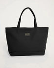 Black Faux Leather Beach Bag with Zipper CA2502-1