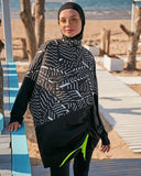 Woven Black Burkini Modest Swimwear M2327