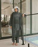 Charcoal Full Length Modest Mesh Kimono – P2501-5