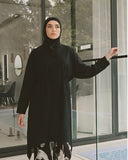 Black Woven Practical Shawl Cap B2403