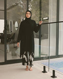 Black Asymmetric Cut Premium Full Coverage Swimwear Set M2503-3