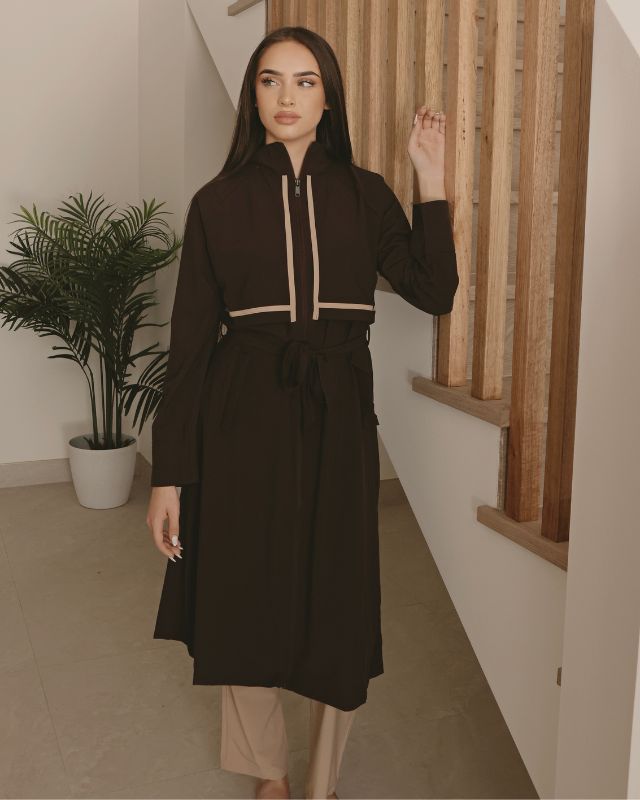 Marina Brown Full Coverage Modest Swimwear Burkini Set M2533