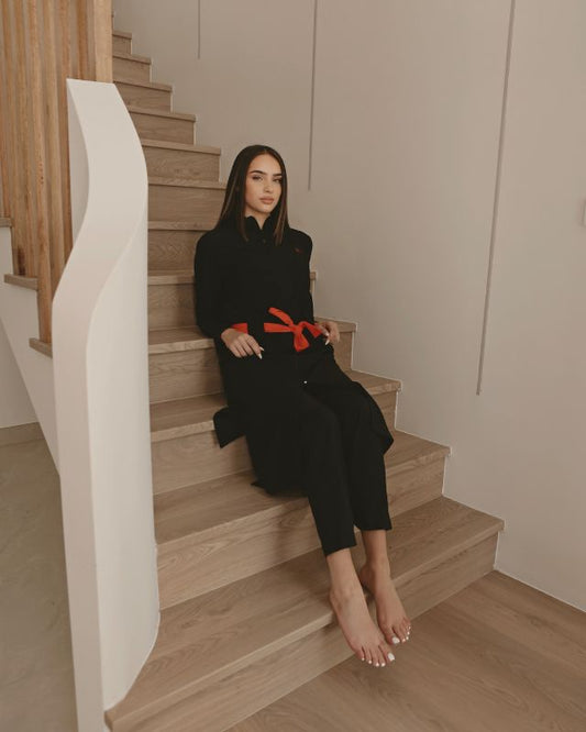 Woven Black Burkini Modest Swimwear M2419