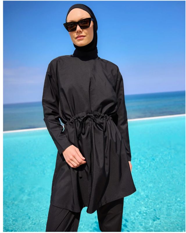 Andalus Full Coverage Burkini Set with Front Ruching A2502-1