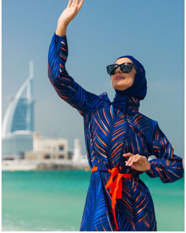Woven Navy Burkini Modest Swimwear M2305