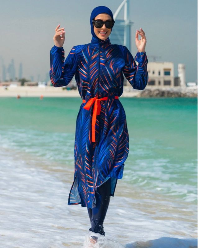 Woven Navy Burkini Modest Swimwear M2305