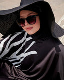 Lycra Black Burkini Modest Swimwear M2308