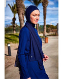 Navy Blue Mesh Practical Shawl Cap B2402