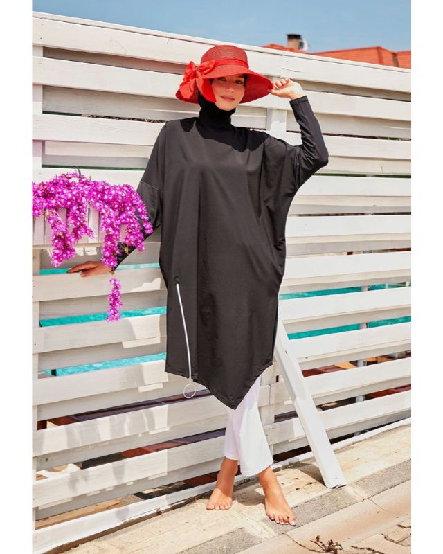 Lycra Black Burkini Modest Swimwear M2318