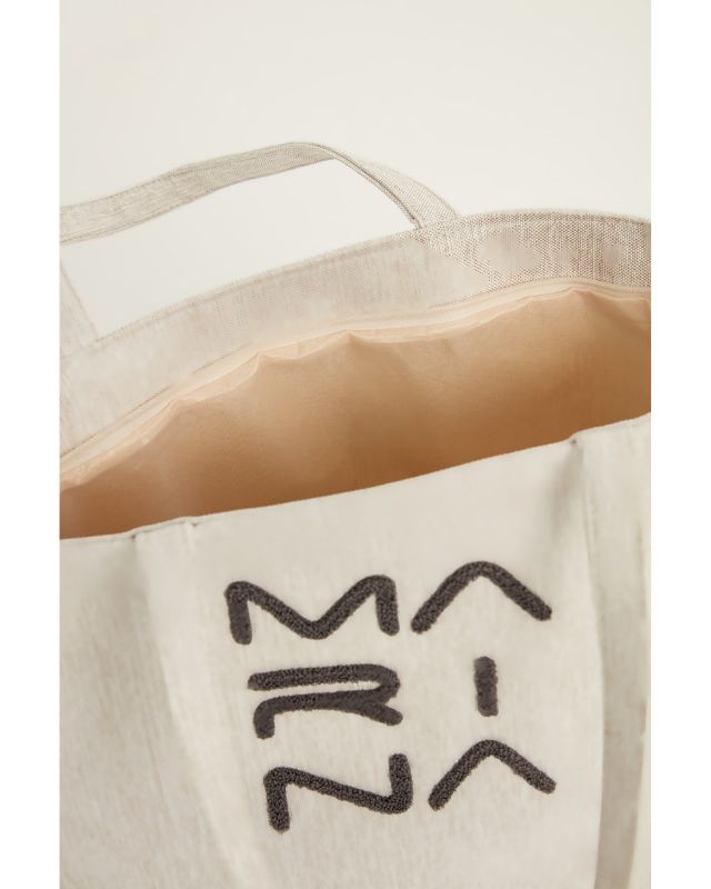 Cream Beach Bag with Zipper CA2501-3