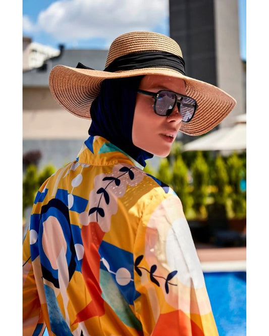 Camel Wide-Brim Straw Hat