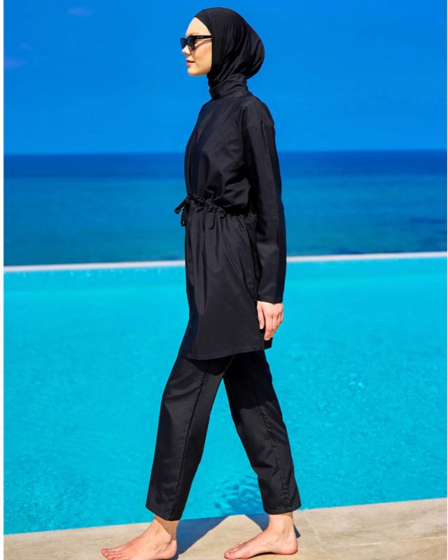 Andalus Full Coverage Burkini Set with Front Ruching A2502-1