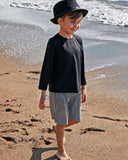 Lycra Black Boys Swim Shirts T2450