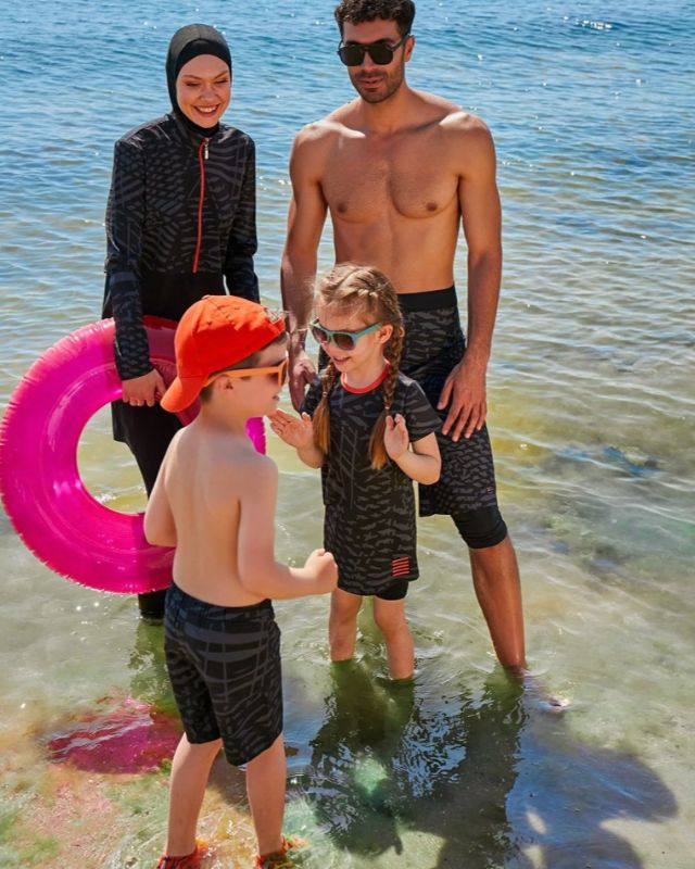 Lycra Black Kids Swimsuit K2335