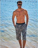 Black Patterned Men's Shorts S2362