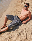 Black Patterned Men's Shorts S2362