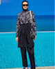 Black Full Coverage Modest Swimwear Set for Women R2509