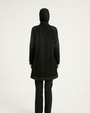 Black Tulle Detail Full Coverage Swimwear Burkini M2534-1