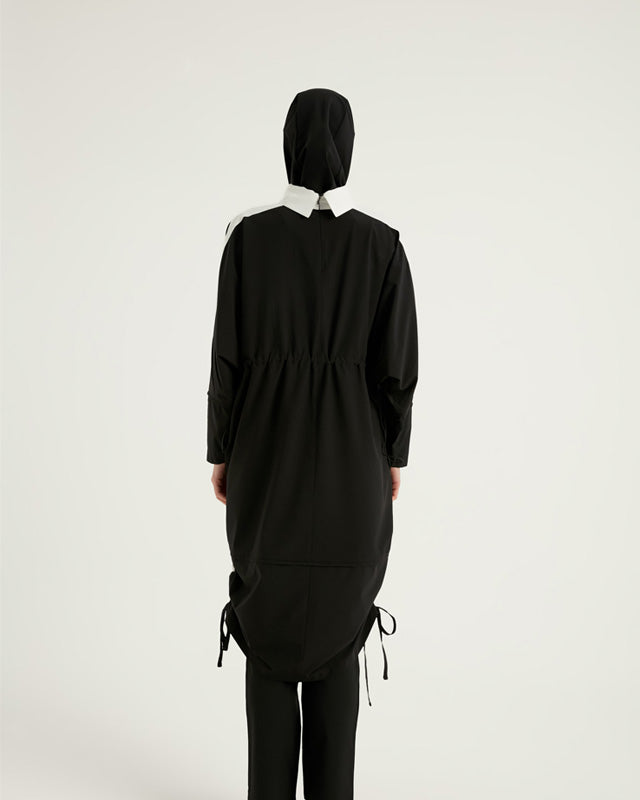 Black Full Coverage Modest Swimwear Burkini Set M2521-3