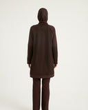 Brown Full Coverage Tulle Detail Modest Swimwear Burkini Set M2534-4