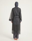 Charcoal Full Length Modest Mesh Kimono – P2501-5
