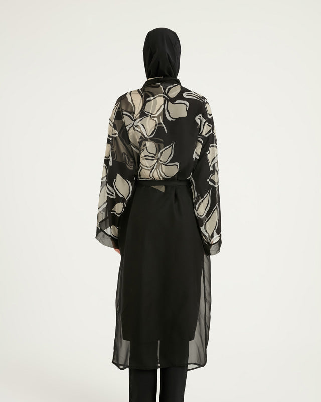 Silky Full Length Modest Kimono Lightweight Elegant Beach Cover P2509