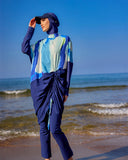 Navy Full Coverage Modest Swimwear Burkini Set M2513