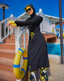 Marina Black Full Coverage Islamic Swimwear Burkini Set M2501-1
