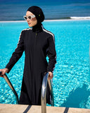 Marina Black Full Coverage Modest Swimsuit - M2529