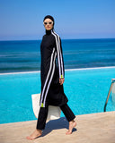 Marina Black Full Coverage Modest Swimsuit - M2529