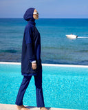 Navy Full Coverage Modest Swimwear Burkini Set M2534-2