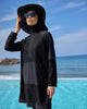 Black Tulle Detail Full Coverage Swimwear Burkini M2534-1