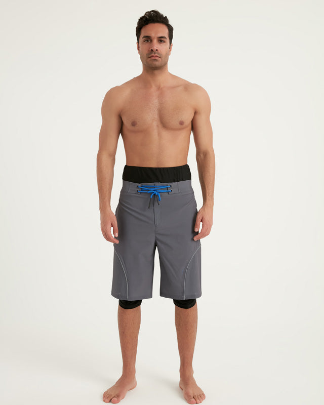 Marina Grey Modest Men’s Swim Shorts - S2505-1